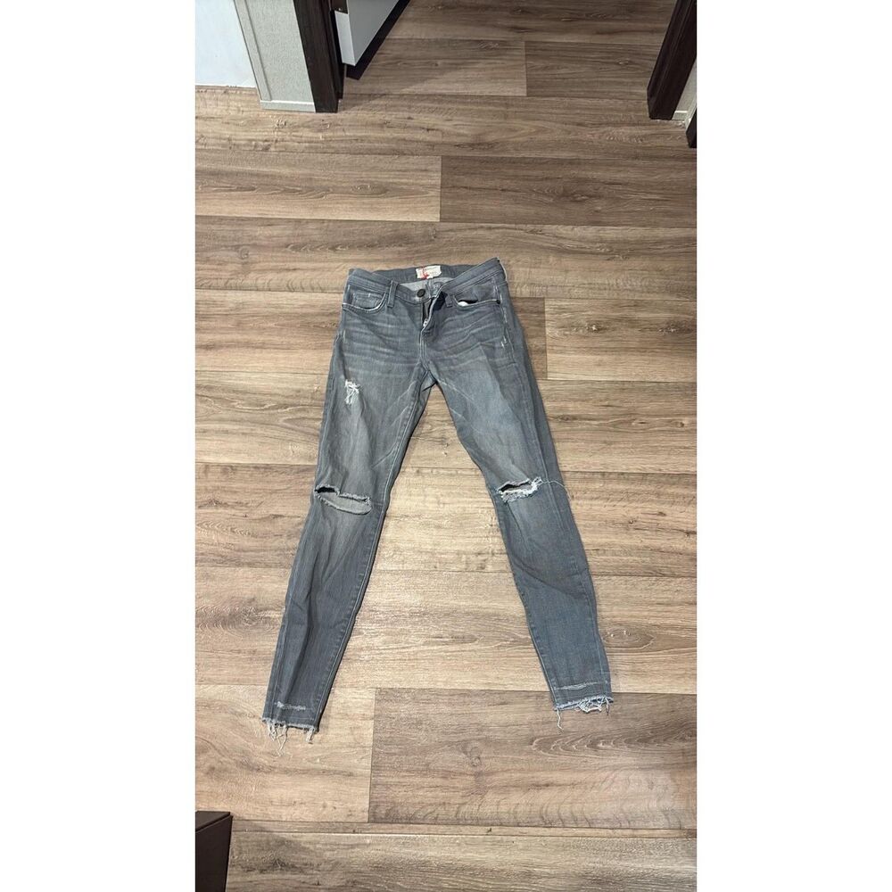 Current Elliott distressed gray skinny jeans